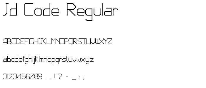 JD Code Regular font